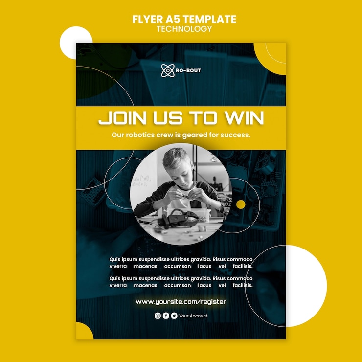 Free PSD technology flyer template