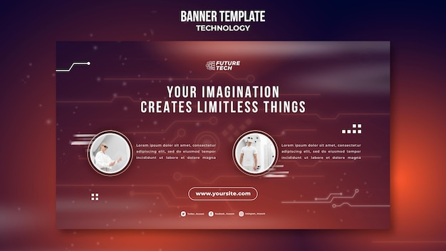 Free PSD technology horizontal banner template