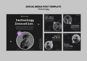 Free PSD technology innovation social media post