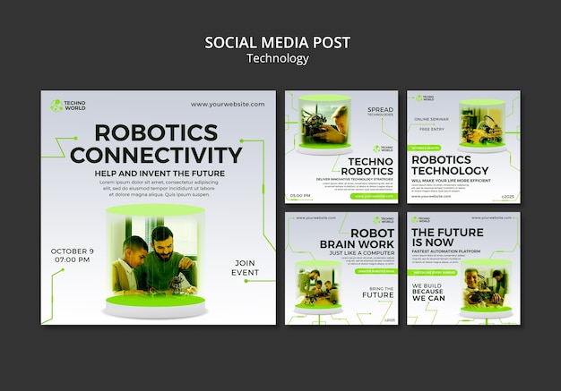 Progettazione del modello di post di instagram di tecnologia