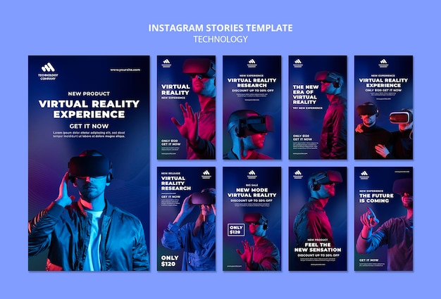 PSD gratuito storie di tecnologia instagram