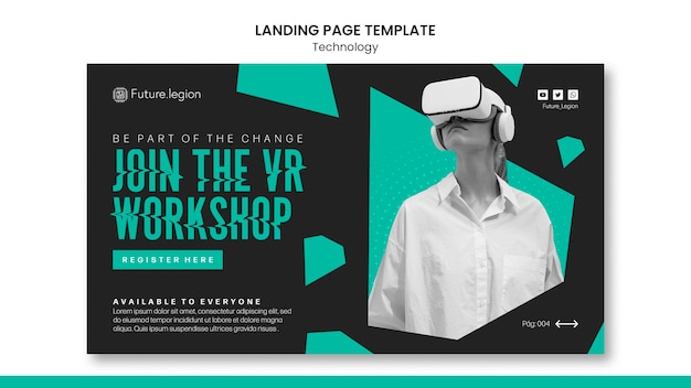 Technology landing page template design