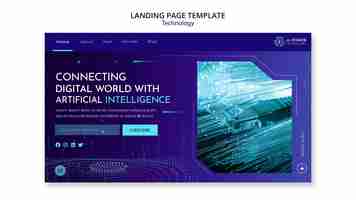 無料PSD テクノロジーランディングページテンプレートデザイン