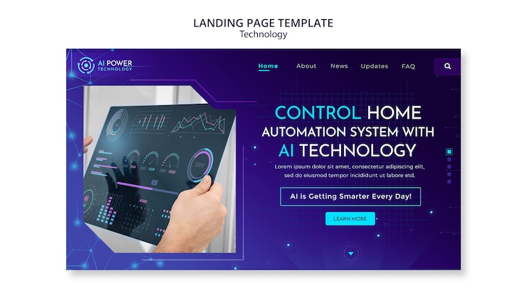 Free PSD technology landing page template design