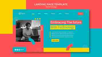 Free PSD technology landing page template