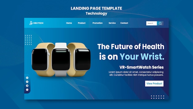 Technology landing page web template