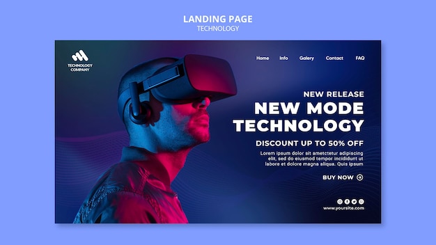 Free PSD technology landing page