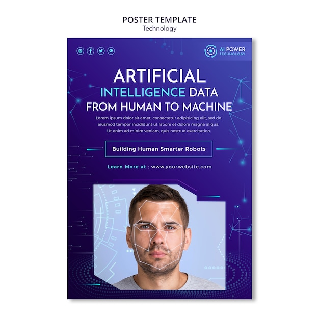 Technology poster template design