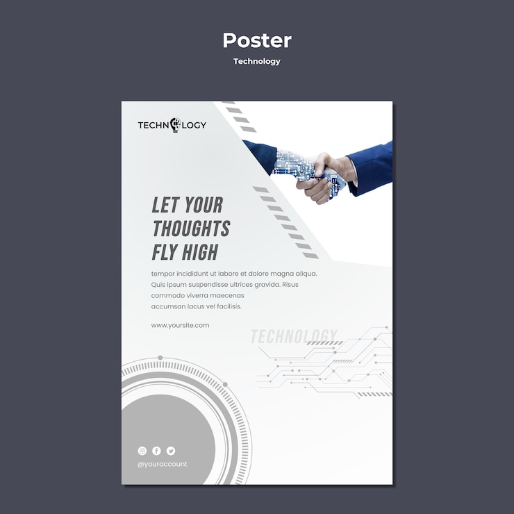 Free PSD technology poster template design