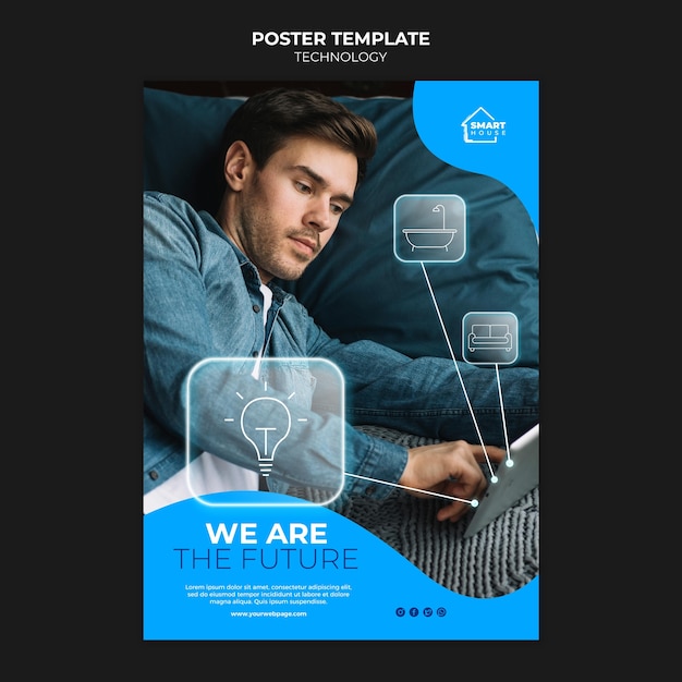 Free PSD technology poster template