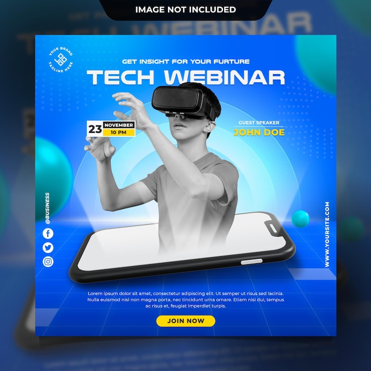 Premium PSD | Technology social media post template