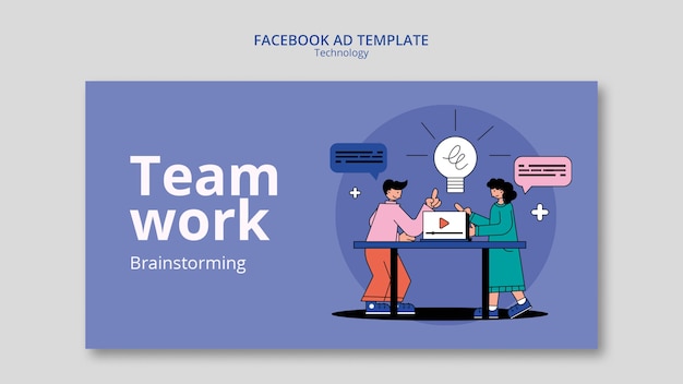テクノロジー ソリューション facebook テンプレート