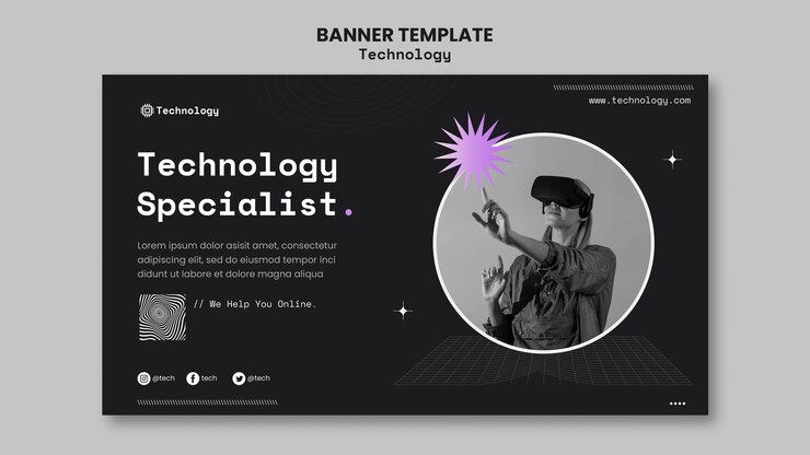 Free PSD technology specialist banner template