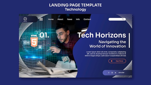 Free PSD technology template design