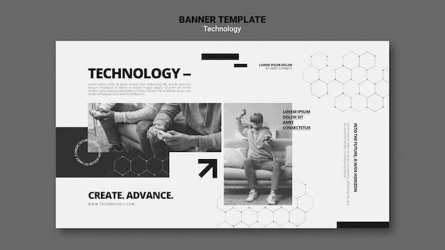 Technology in video games banner template