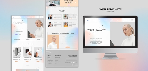 Free PSD technology web design template