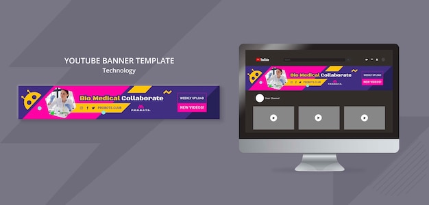 テクノロジーyoutubeバナーテンプレートデザイン