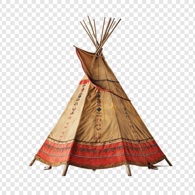 무료 PSD 투명한 배경에 고립 된 teepee tipi 집