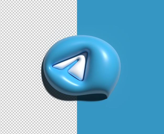 Telegram Социальные сети Логотип 3D прозрачный файл Psd