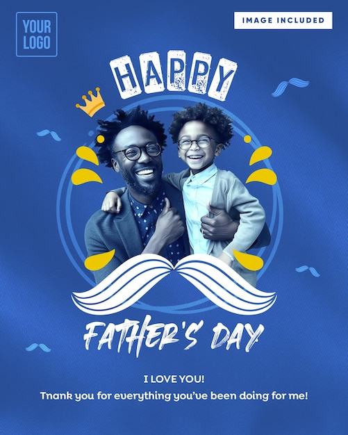 Free PSD template a4 happy father039s day i love you