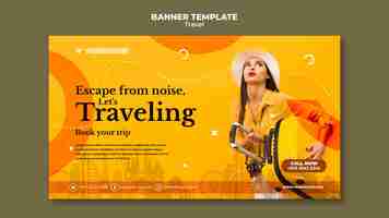 Free PSD template banner travel agency ad