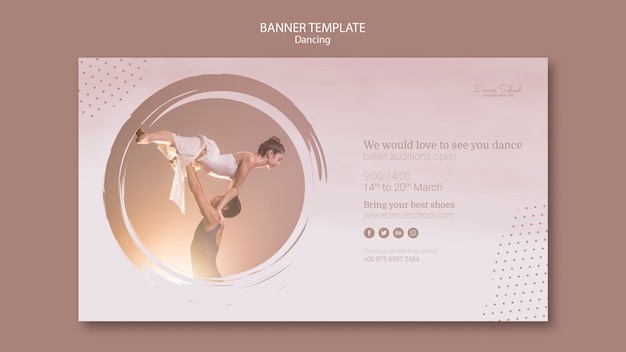 Template for banner with dancing performers