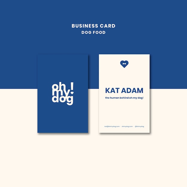 Free Template for Business Card with Dog Food Design