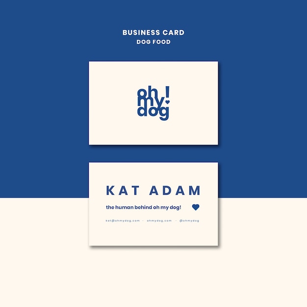 Template for business card with dog food