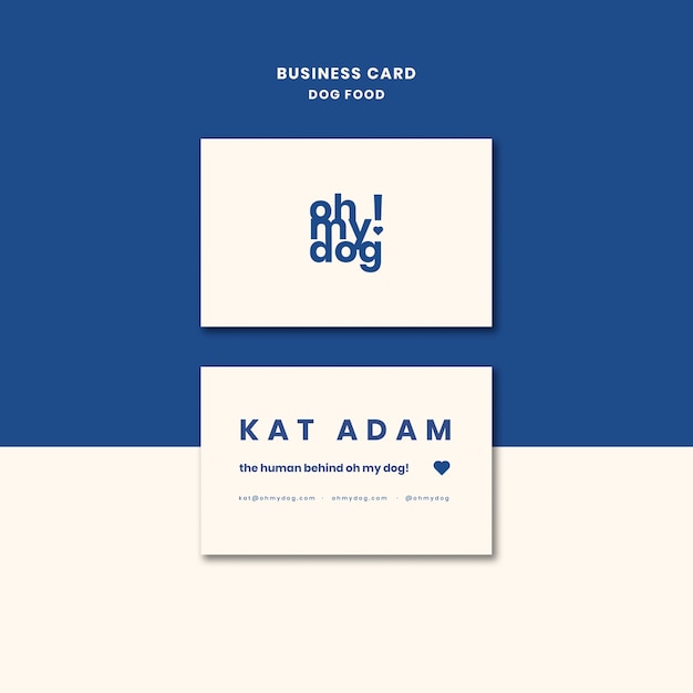 Free PSD template for business card with dog food