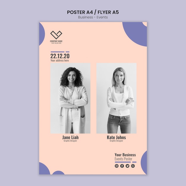 Free PSD template concept for busines event