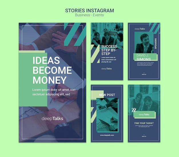 Free PSD template concept for business event instagram stories