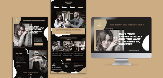 Free PSD template concept for coffee shop