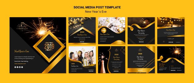 Template concept for new year eve social media post