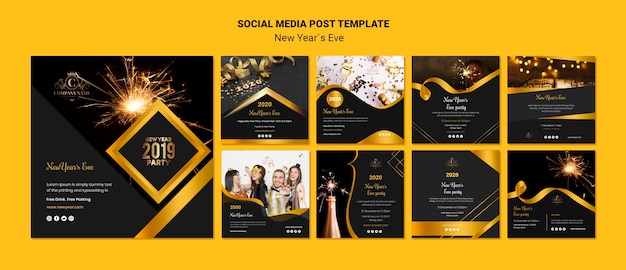 template concept for new year eve social media post