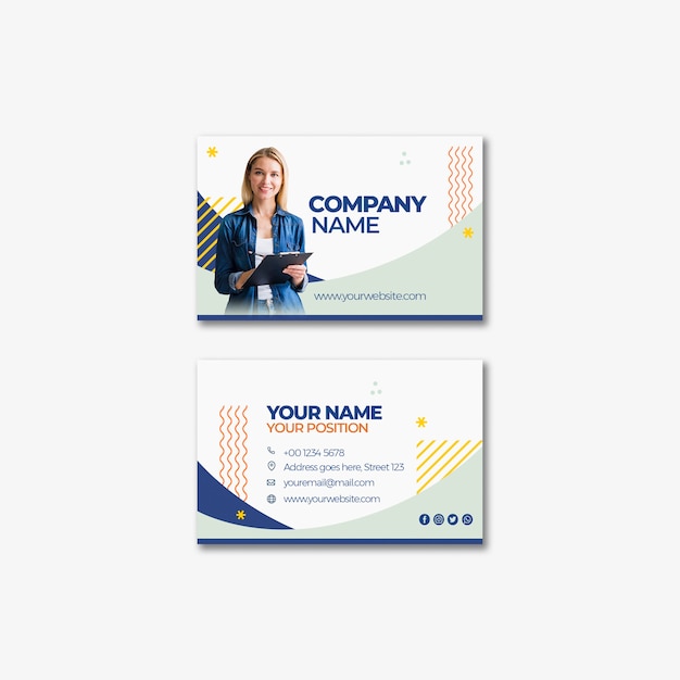 Free PSD template design for corporate business card