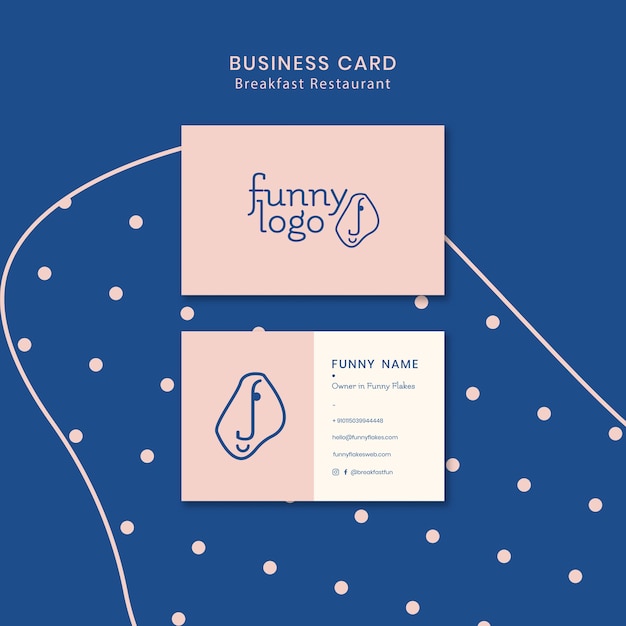 Template design for restaurant business card