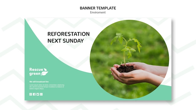 Template design with environment for banner