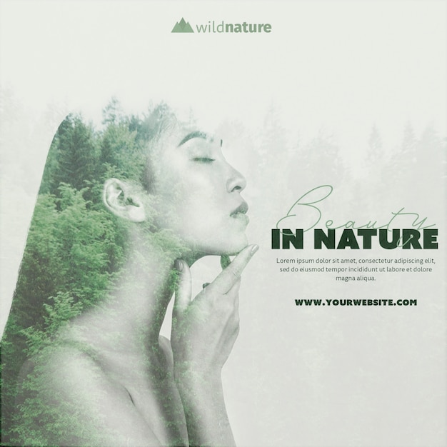 Template design with wild nature concept