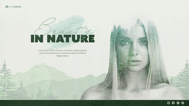 Template design with wild nature theme