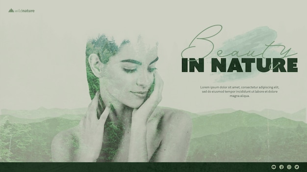 Free PSD template design with wild nature