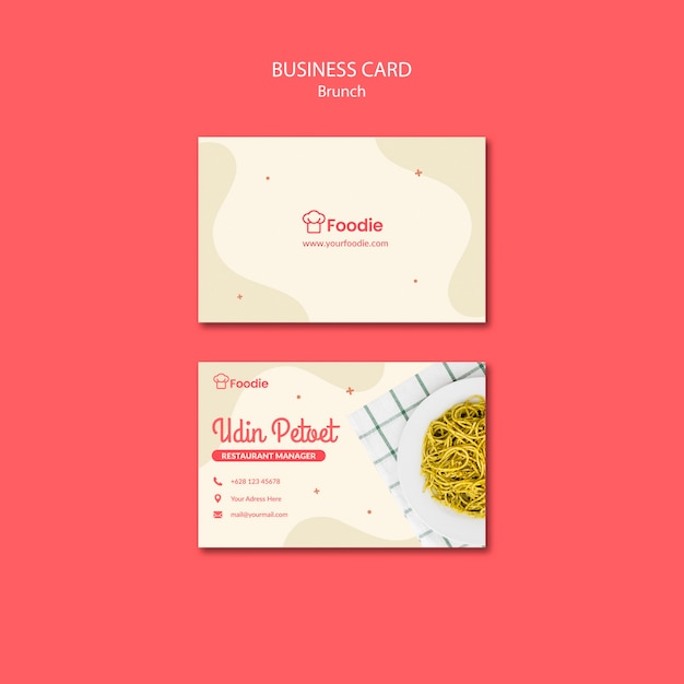 Template for restaurant business card