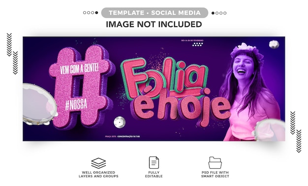 Free PSD template social media banner carnival our folia is today!