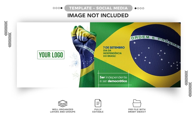 Template Social media banner independence from brazil