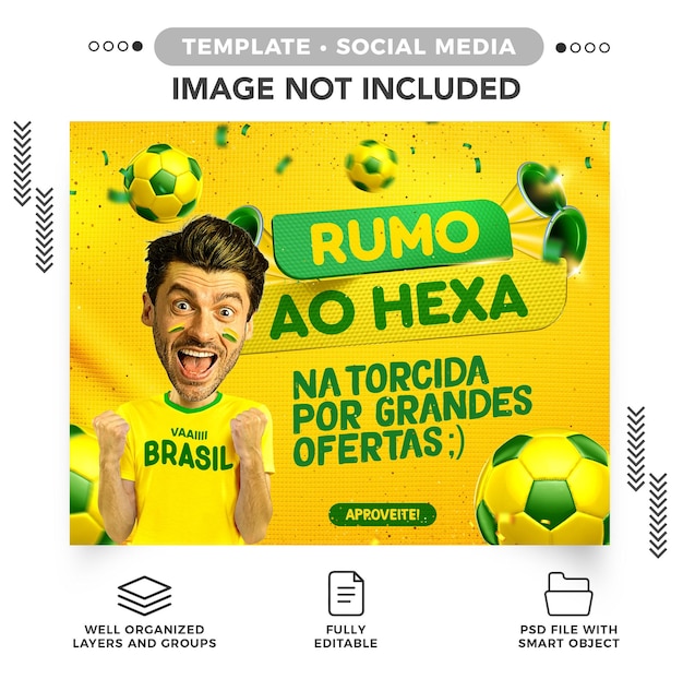 Free PSD template social media banner world cup cheering for great offers