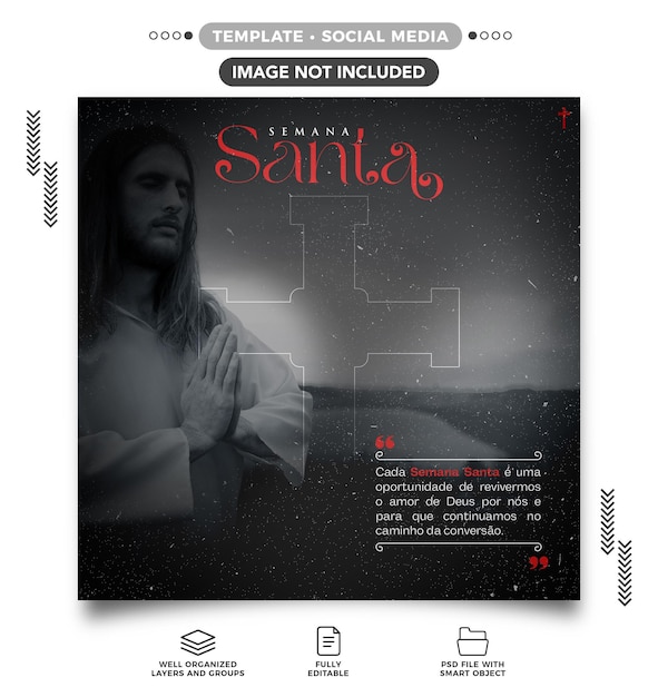 Free PSD template social media feed semana santa