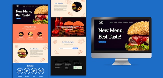 Free PSD template for social media with american food