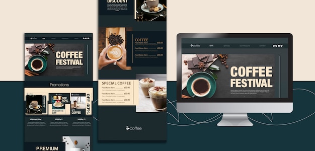 Template theme with coffee