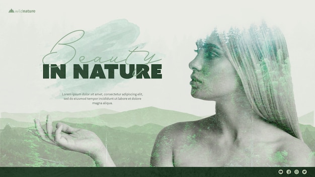 PSD gratuito tema modello con design di natura selvaggia