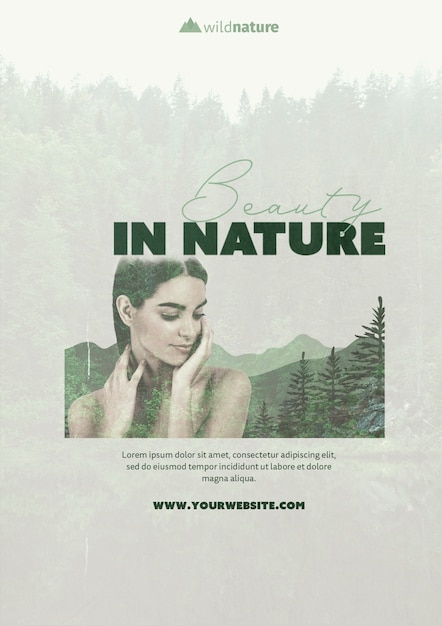 Template theme with wild nature