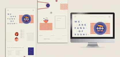 PSD gratuito modello con ristorante di sushi